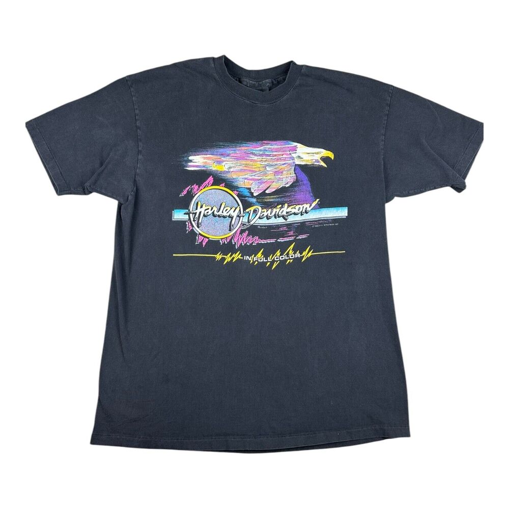 Harley Davidson 90s Cleveland Ohio In Full Color Eagle Seminole T-Shirt Size XXL